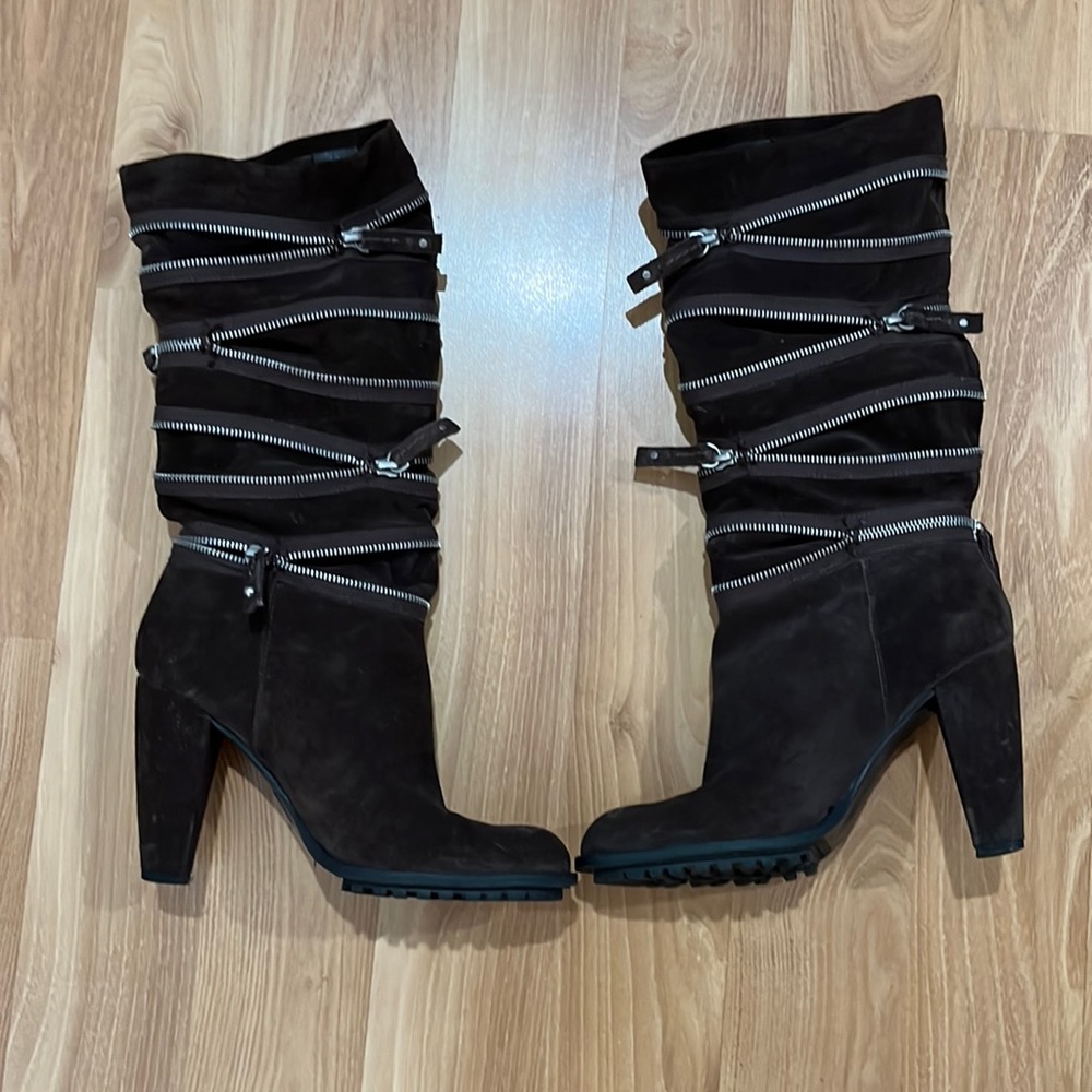 7 For All Mankind Zip Detailed Suede Boots